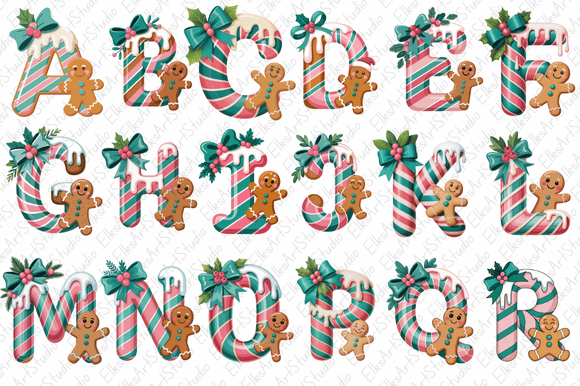 Christmas Alphabet Gingerbread Clipart Review