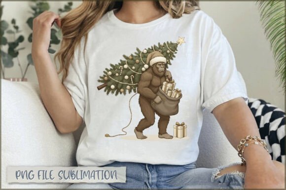 Christmas Bigfoot Carrying Tree PNG Illustrations Review