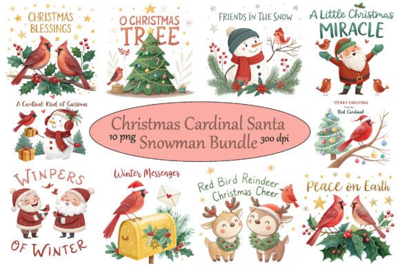 Christmas Cardinal Santa Snowman Bundle Review