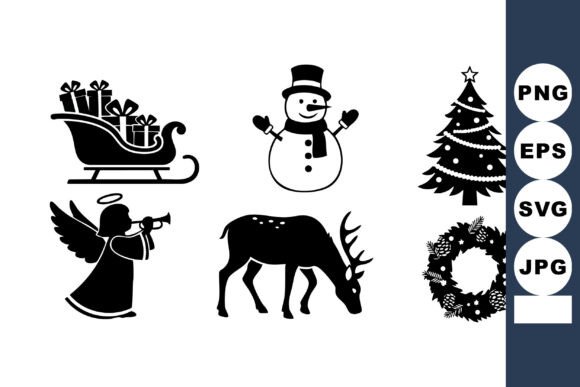 Christmas Holiday Vector Set with Snowma Illustrations