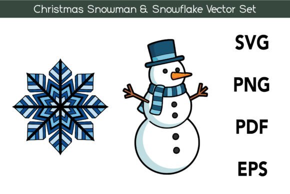Christmas Snowman Snowflake Vector Set Review