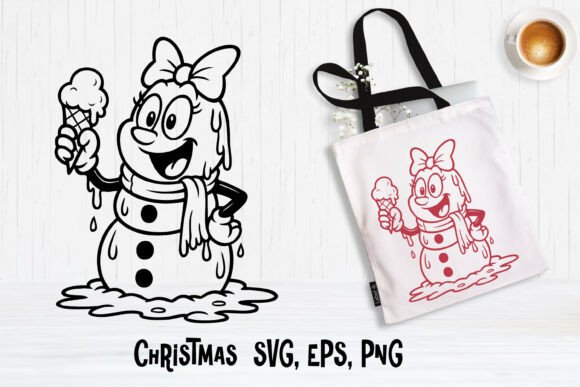 Christmas Snowman SVG Design for Illustrations
