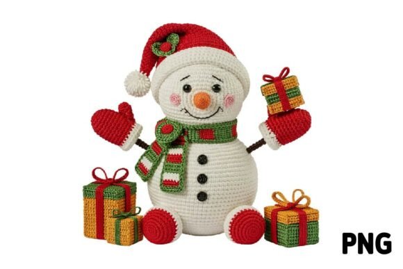 Crochet Christmas Snowman PNG Illustrations Review