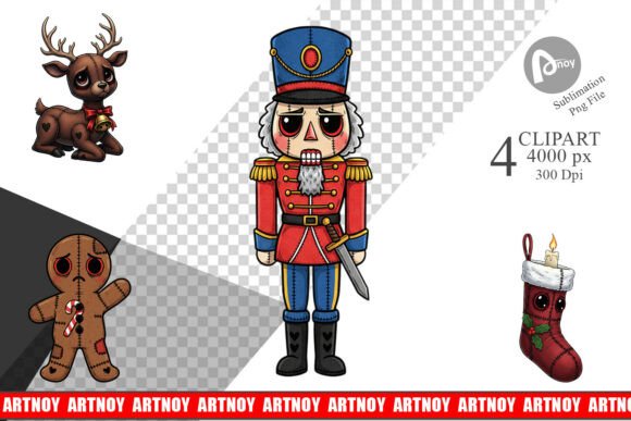 Cute Christmas Voodoo Doll Clipart