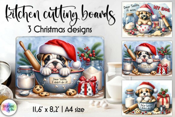 Funny Bulldog Cutting Christmas Boards Review: Illustrations for Editorial Design