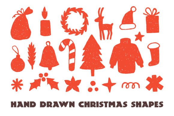 Hand Drawn Christmas Shapes PNG Clipart