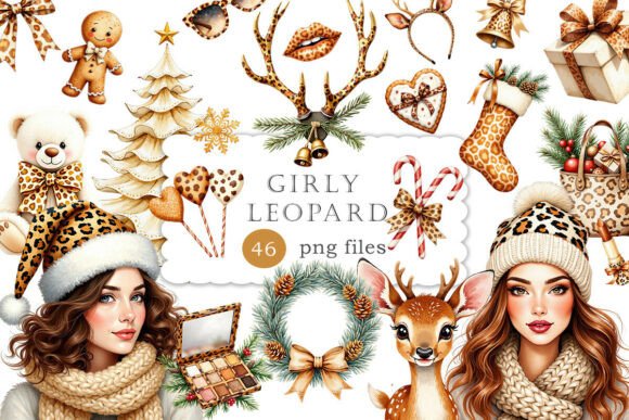 Leopard Girly Christmas Winter Coquette Review for Illustrations