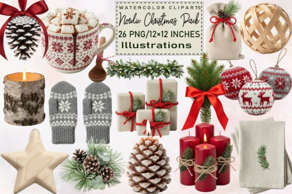 Nordic Christmas Elements Pack: A Designer’s Review of Seasonal Illustrations