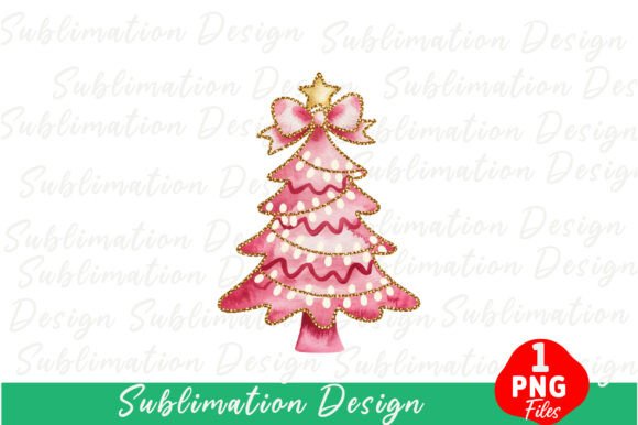 Pink Christmas Tree Png in Illustrations