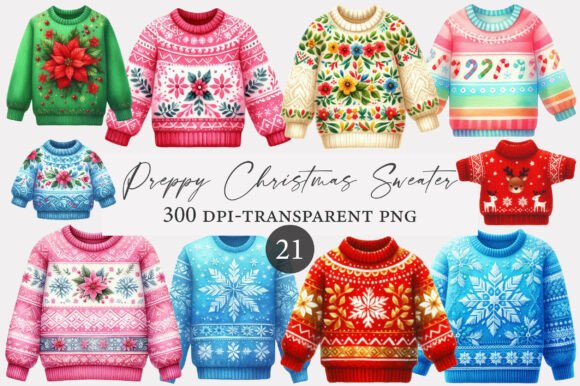 Preppy Christmas Sweater PNG Cliparts Review