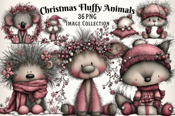 Whimsical Christmas Fluffy Animals Illustrations Review
