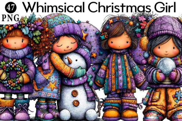 Whimsical Christmas Girl Clipart Review